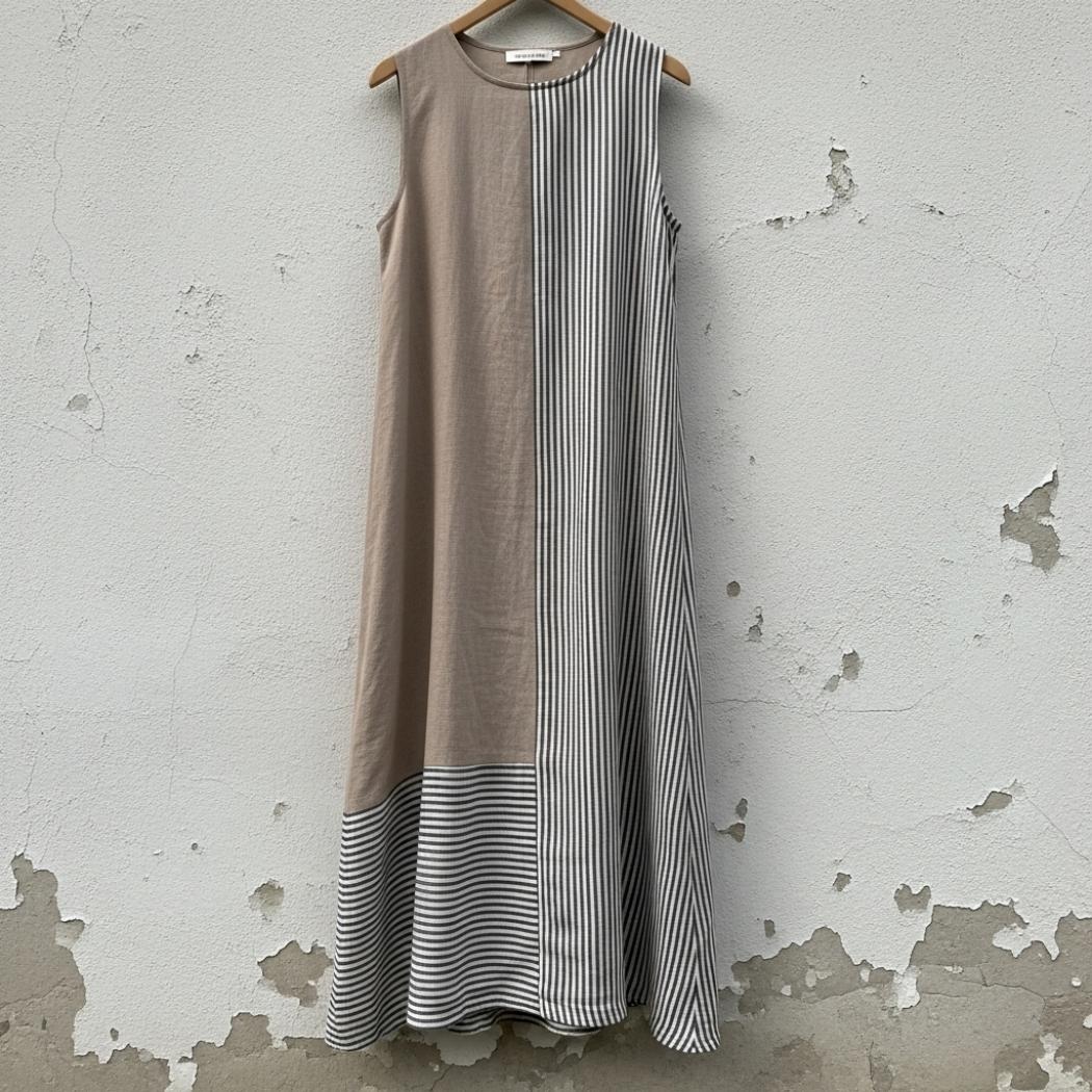 Women's Vintage Geometric Line Art Dress
