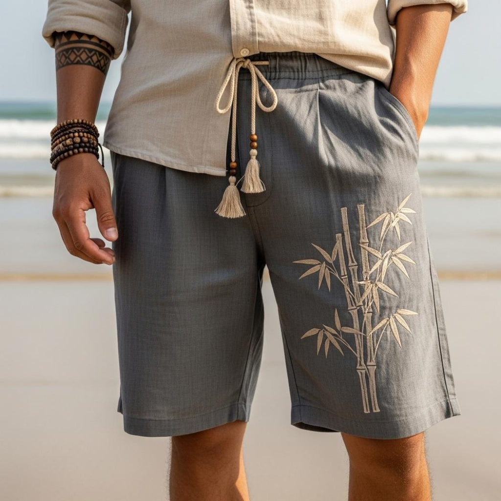 Japanese linen blend casual shorts
