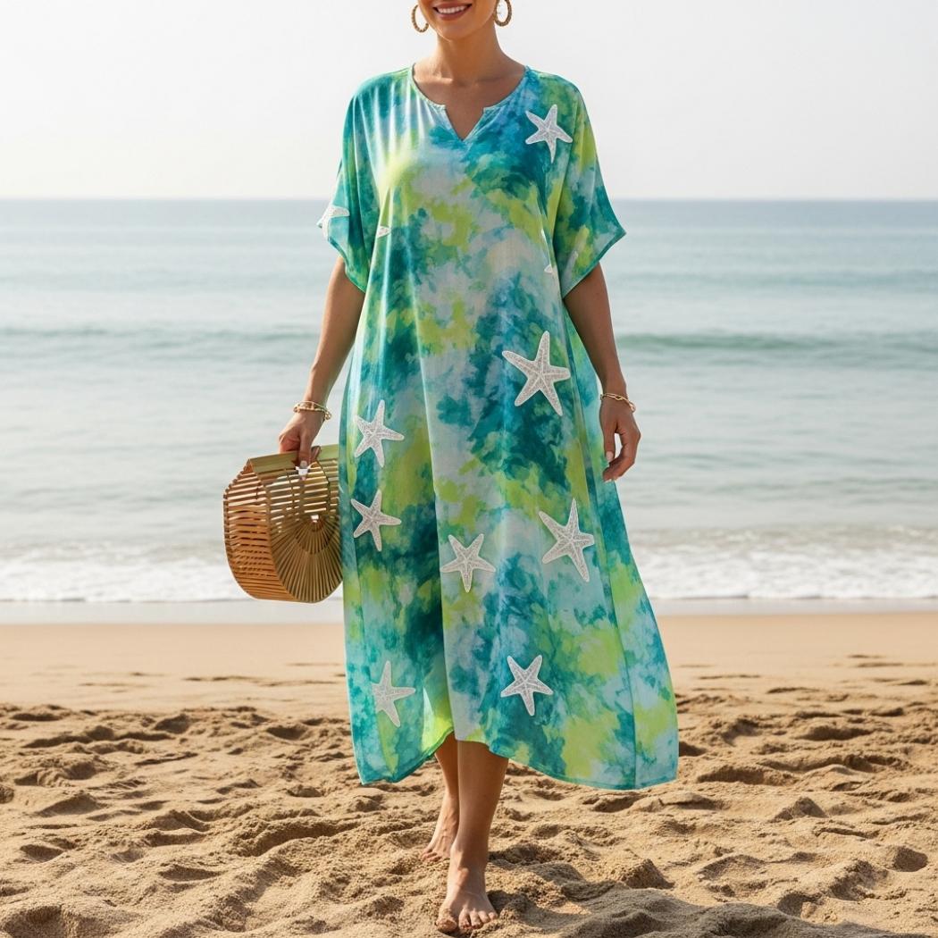 Women's Vintage Beach Starfish Print Dress