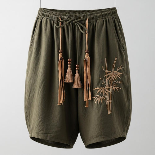 Japanese linen blend casual shorts