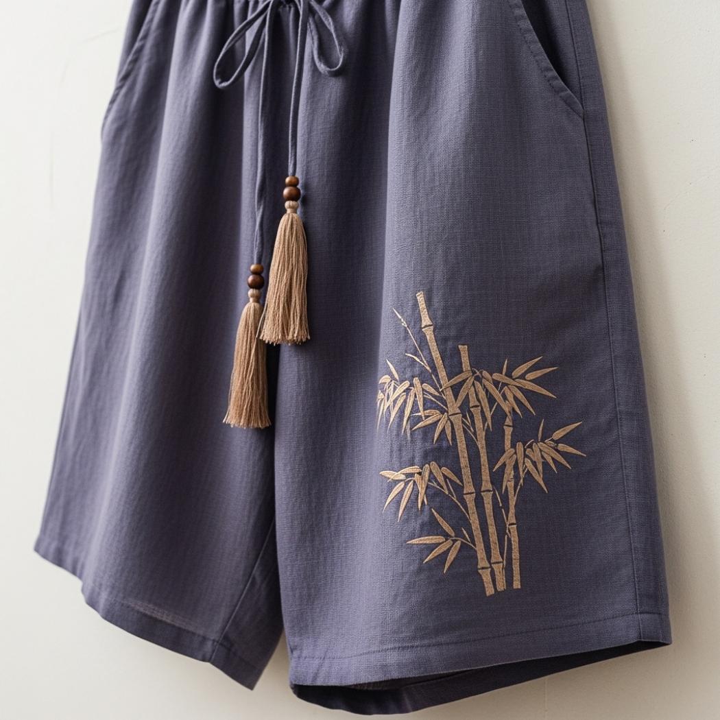 Japanese linen blend casual shorts