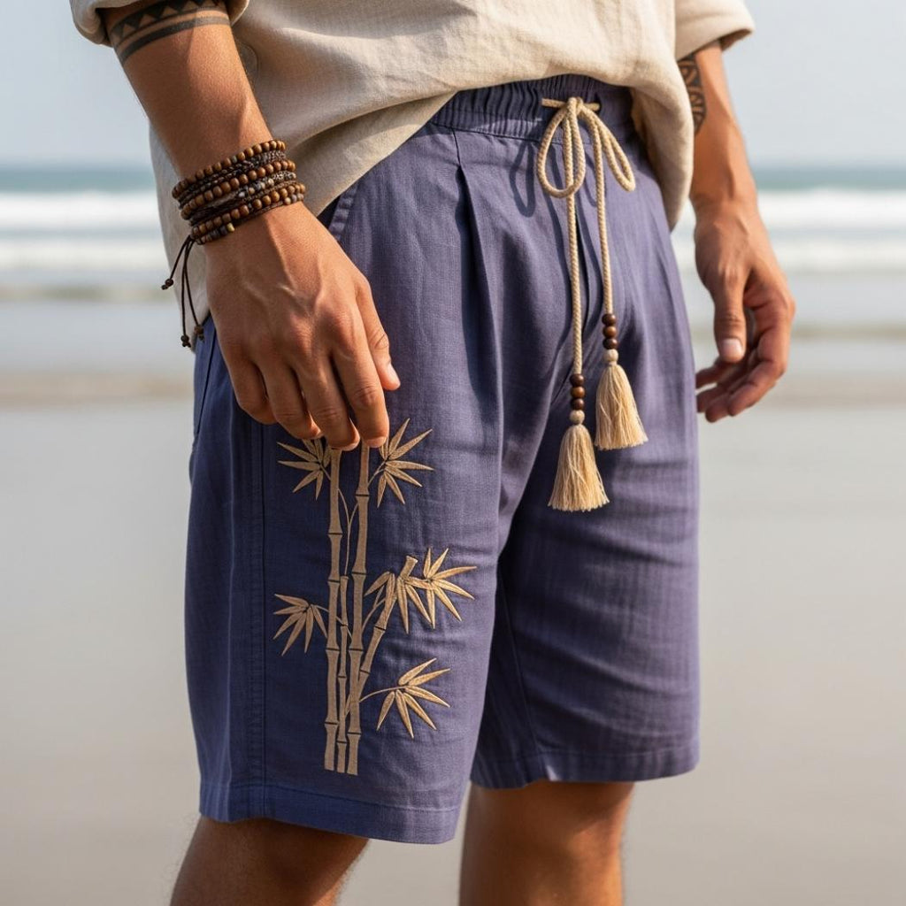 Japanese linen blend casual shorts