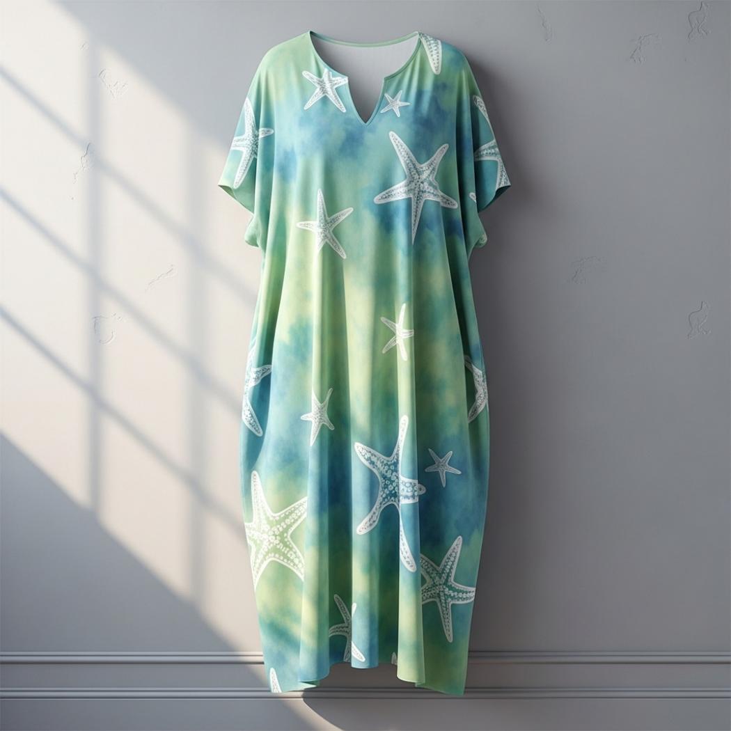 Women's Vintage Beach Starfish Print Dress